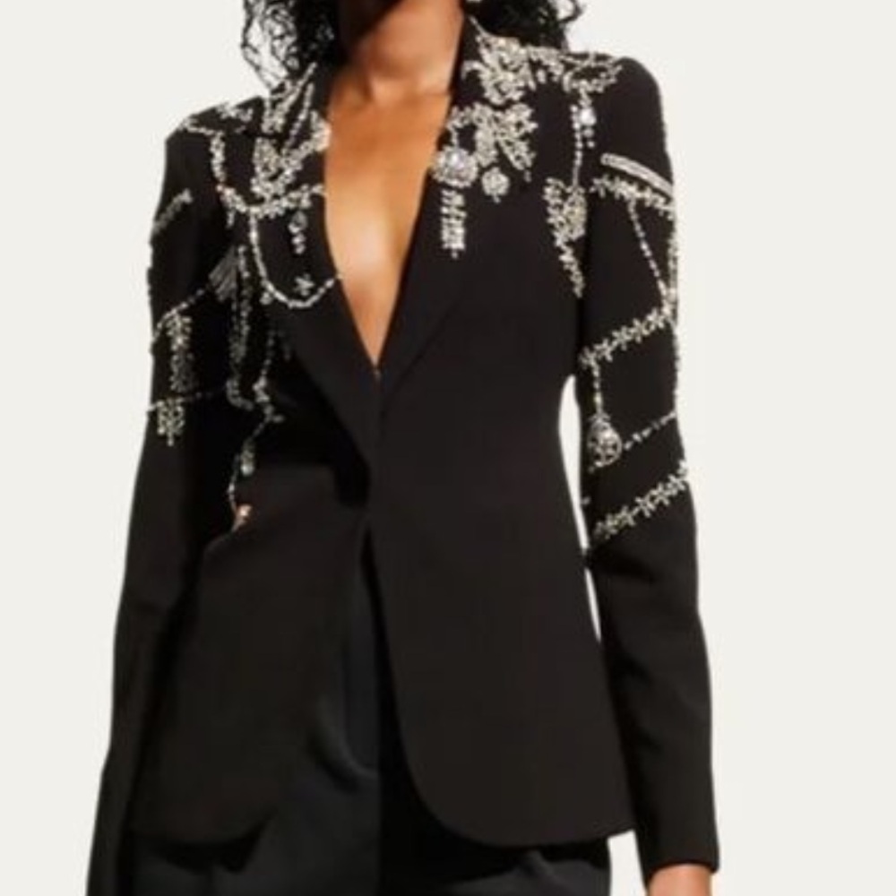 L’agence bejeweled black blazer